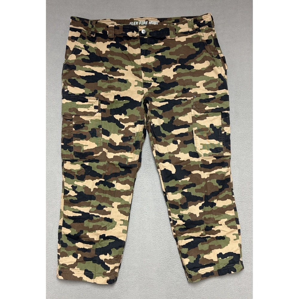 Duluth Flex Fire Hose Camo Cargo Pants Men 48x30 (46x29) Utility Relaxed Stretch